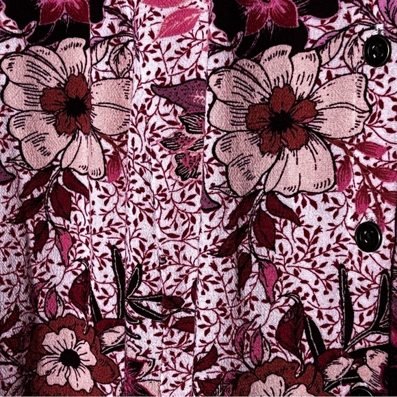 Knox Rose | Pink Floral Boho Peasant Blouse, Large - Picture 3 of 9